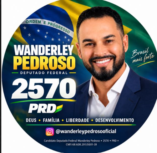 Wanderley Pedroso, candidato a Deputado Federal pelo PRD, número 2570